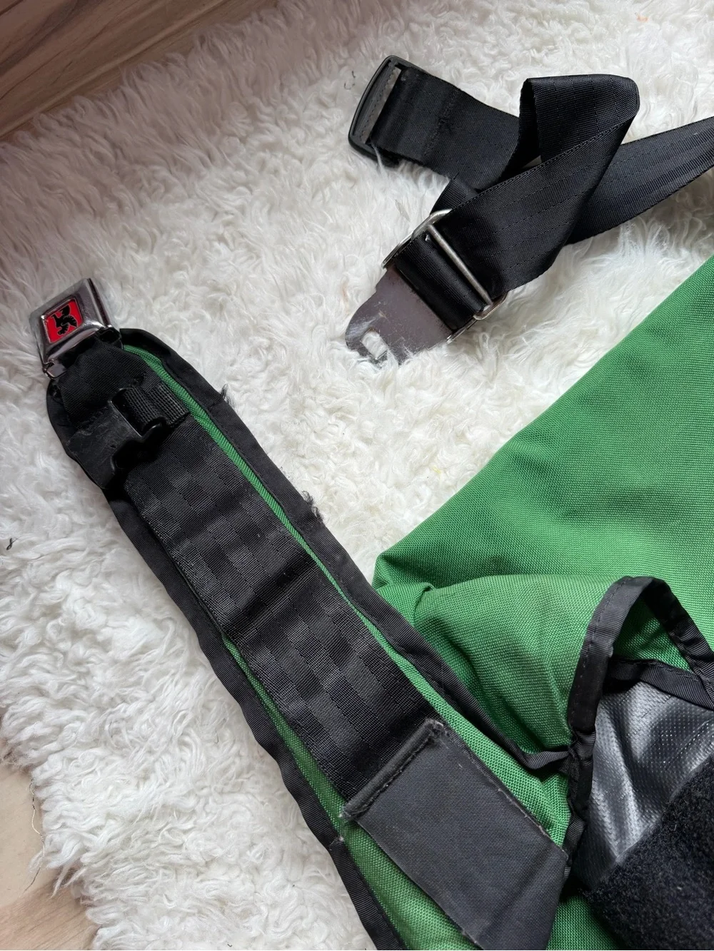 Chrome Green Black Messenger Bag Durable Waterproof Canvas Sling